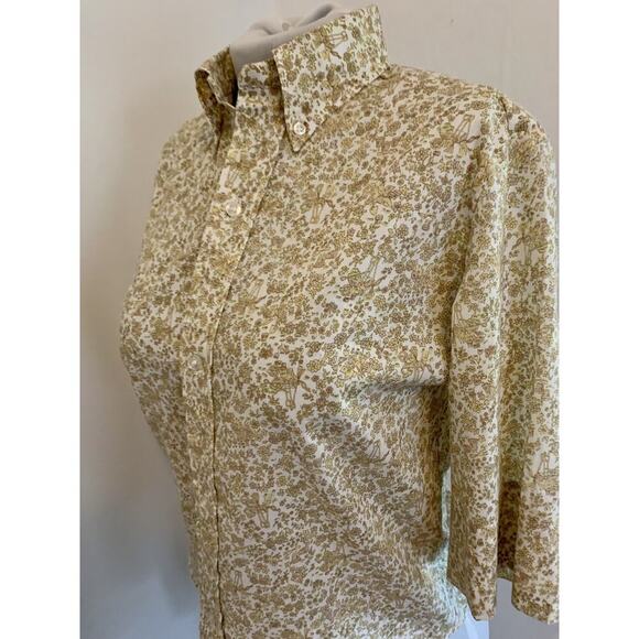 VTG 60s Country Cousins Western Calico Floral Short Sleeve button Down top Dura - Picture 16 of 16